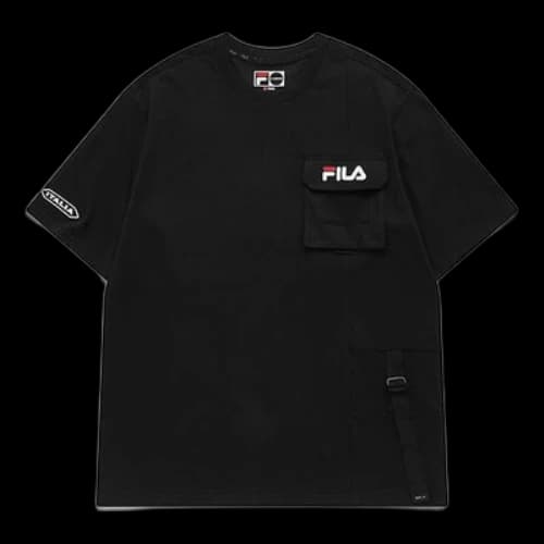 FILA FUSION Round Neck Short Sleeve Dark Black T-Shirt