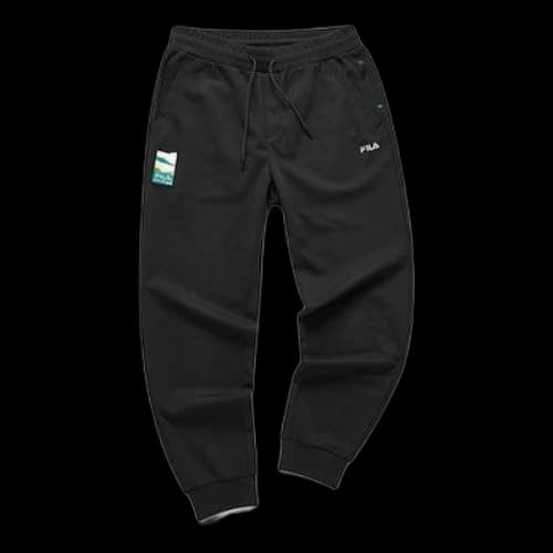 FILA FUSION Knit Bundle Feet Casual Sports Pants Black