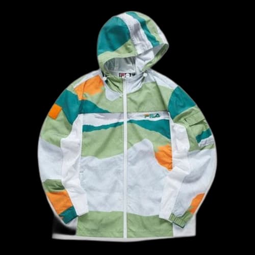 FILA FUSION Printing Casual Sports Hooded Jacket Colorblock