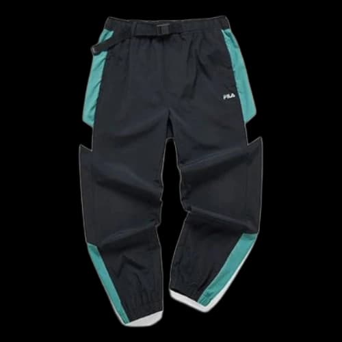FILA FUSION Colorblock Woven Pants 'Black Teal'