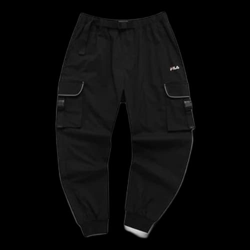 FILA FUSION Sports Cargo Multiple Pockets Bundle Feet Pants Black