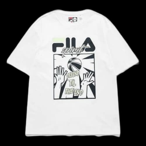 FILA FUSION Casual Sports Basketball Loose Round Neck Short Sleeve White