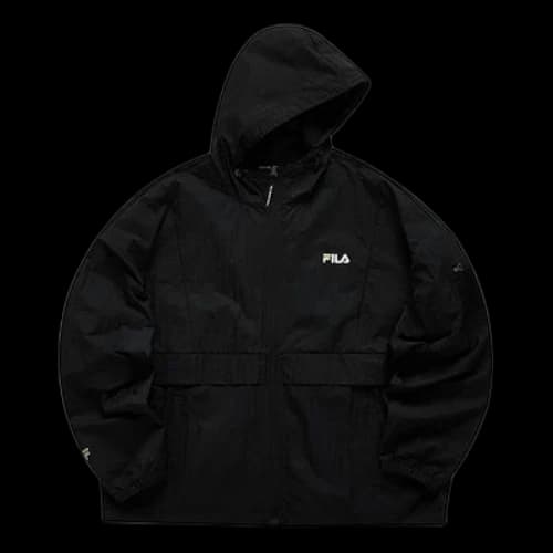 FILA FUSION Thin and light Woven Loose Hooded Jacket Black