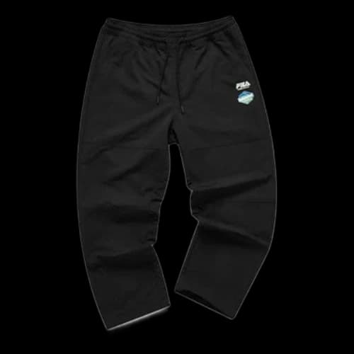 FILA FUSION Mesh Panel Loose Fit Casual Woven Pants 'Black'