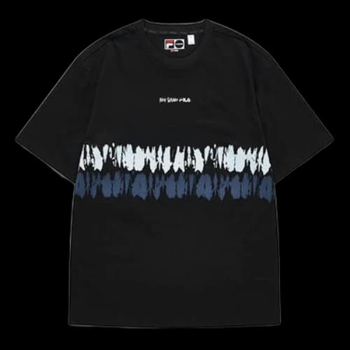 FILA FUSION Casual Sports Breathable Printing Short Sleeve White Gray