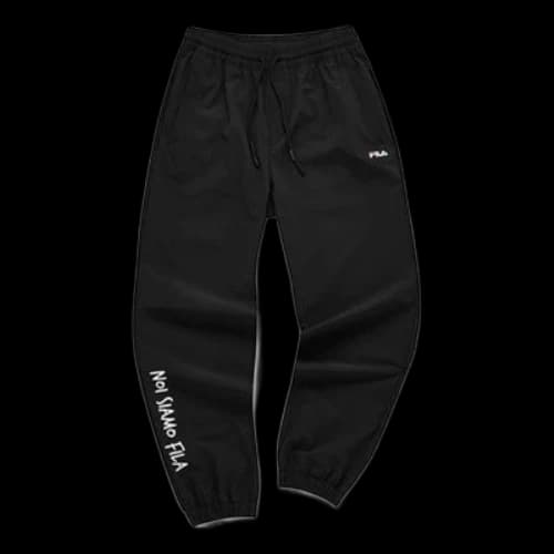 FILA FUSION Letter Printed Woven Tennis Pants 'Black'