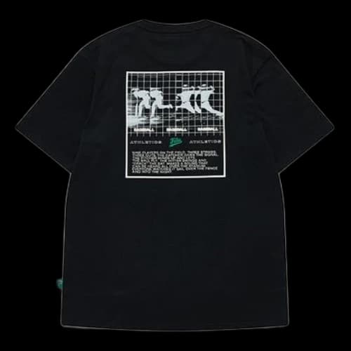 FILA FUSION Subject Pattern Printing Knit Loose Sports Short Sleeve Black