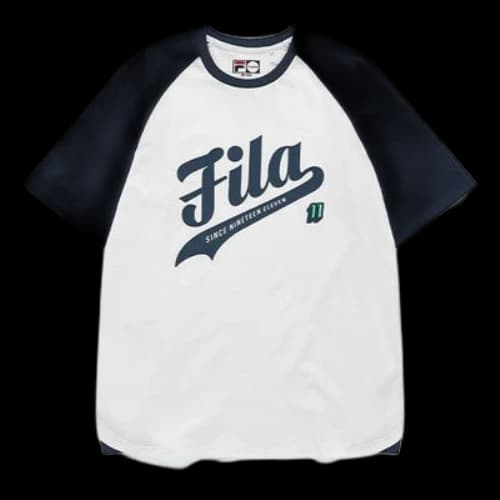 FILA FUSION Knit Casual Sports Short Sleeve White