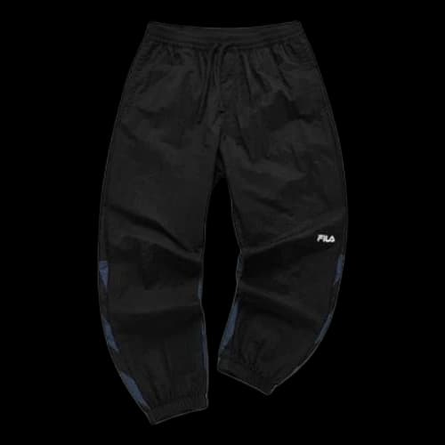 FILA FUSION Knitted Printed Striped Loose Fit Pants 'Black'