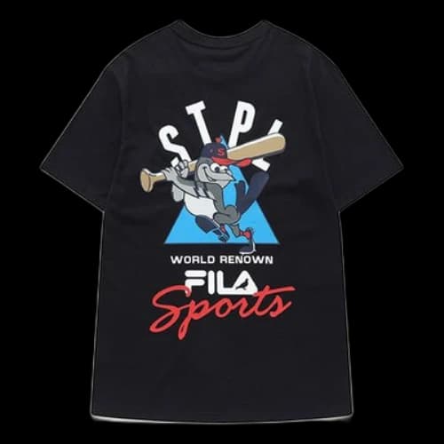 FILA FUSION x staple Crossover Cartoon Printing Sports Round Neck Short Sleeve Legendary Blue T-Shirt