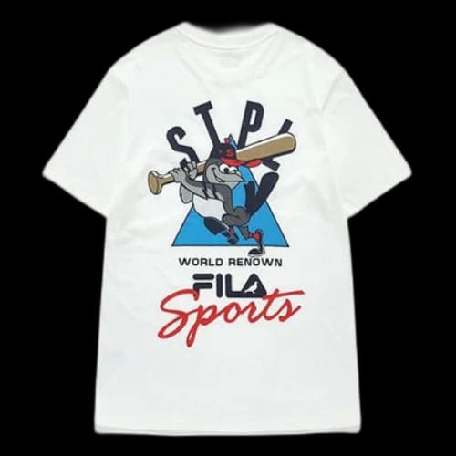 FILA FUSION x staple Crossover Cartoon Printing Sports Round Neck Short Sleeve White