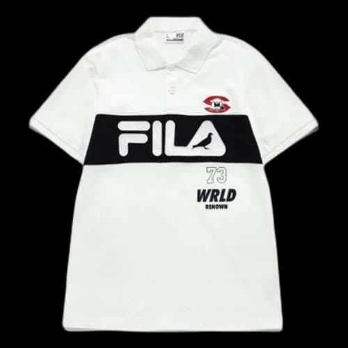 FILA FUSION x staple Crossover Contrasting Colors Logo Sports Short Sleeve Polo Shirt White