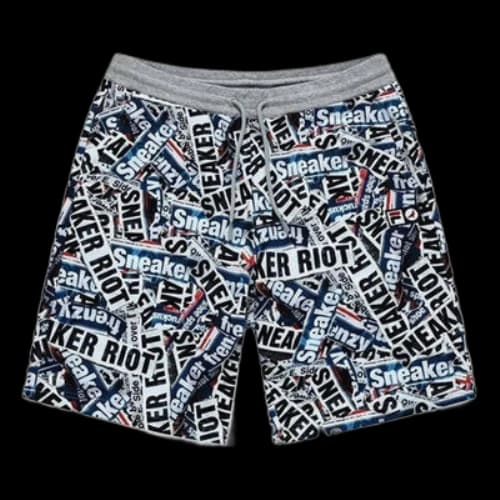 FILA FUSION x Staple Collaboration Letter All-Over Printed Knitted 5-Inch Shorts 'Black White'