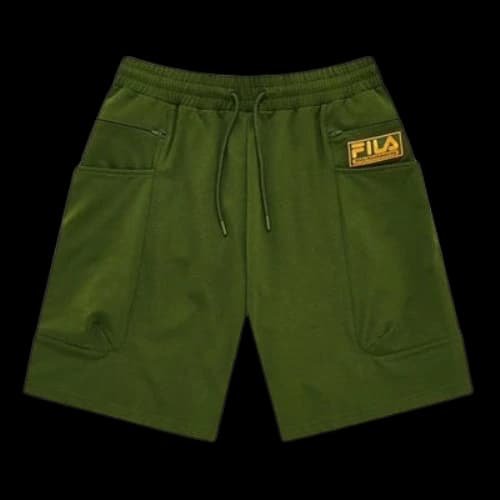 FILA FUSION x White Mountaineering Knitted Casual 5-Inch Shorts 'Olive Green Yellow'