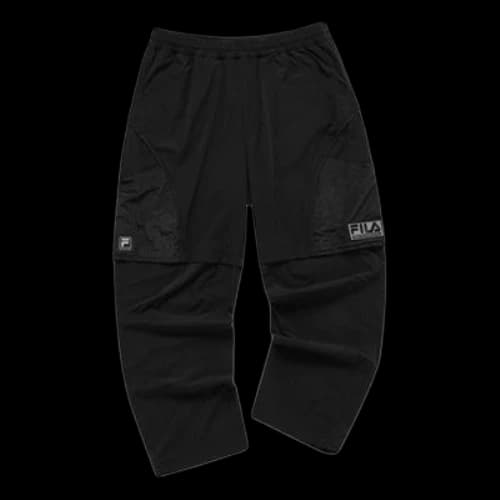 FILA FUSION x White Mountaineering Embroidered Logo Woven Casual Pants 'Black'