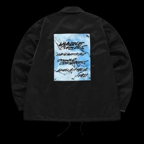 FILA FUSION x FUTURA Crossover Pattern Printing Loose Coach Jacket Black