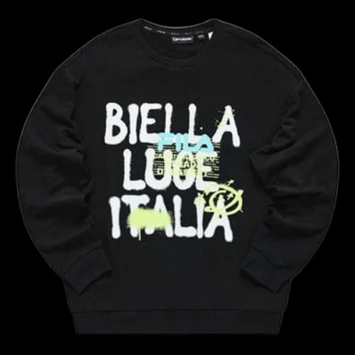 FILA FUSION Letter Printed Sweatshirt 'Black White'