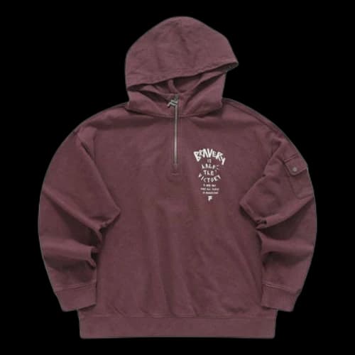 FILA FUSION Inline Workwear Hooded Sweater 'Burgundy'