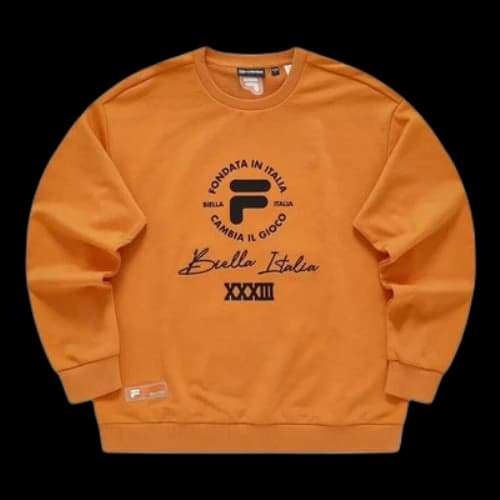 FILA FUSION Logo Printed Sweater 'Orange Black'