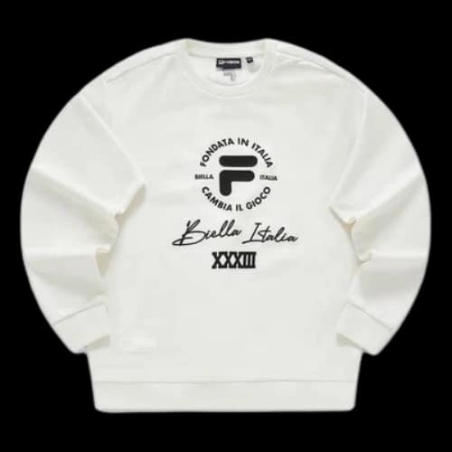FILA FUSION Logo Printed Sweater 'White Black'