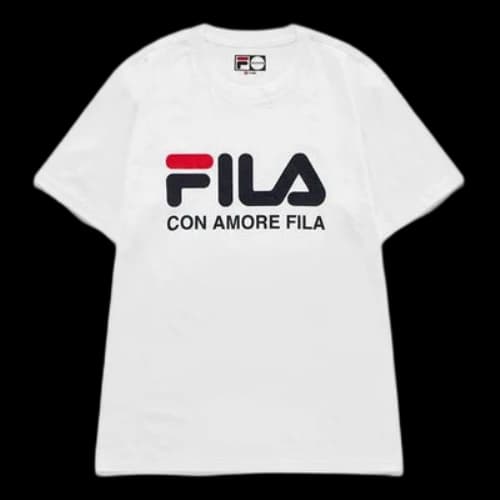 FILA FUSION Round Neck Breathable Sports Knit Casual Short Sleeve White