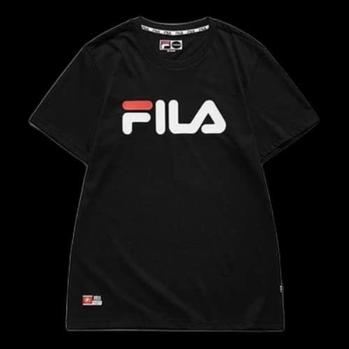 FILA FUSION Printing Large logo Short Sleeve Black