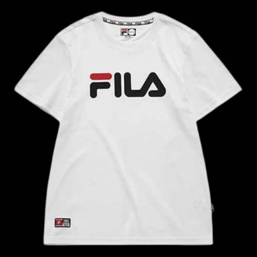 FILA FUSION Printing Large logo Short Sleeve White