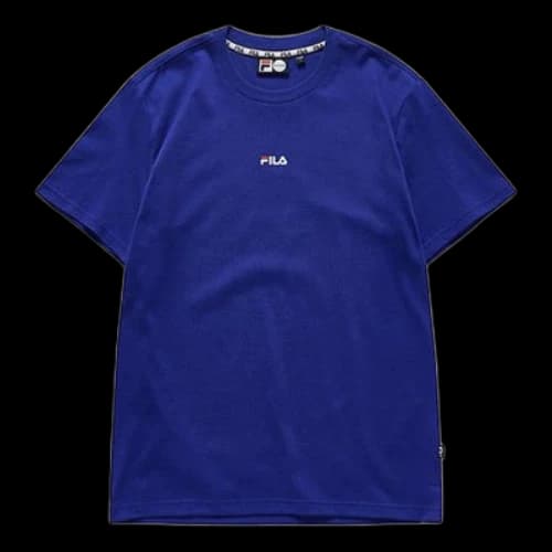 FILA FUSION Small logo Back Printing Short Sleeve Blue