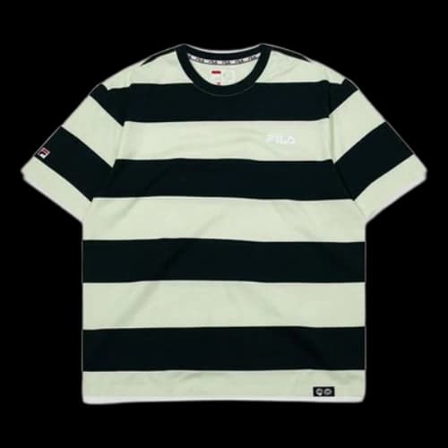 FILA FUSION Stripe Short Sleeve Unisex Green