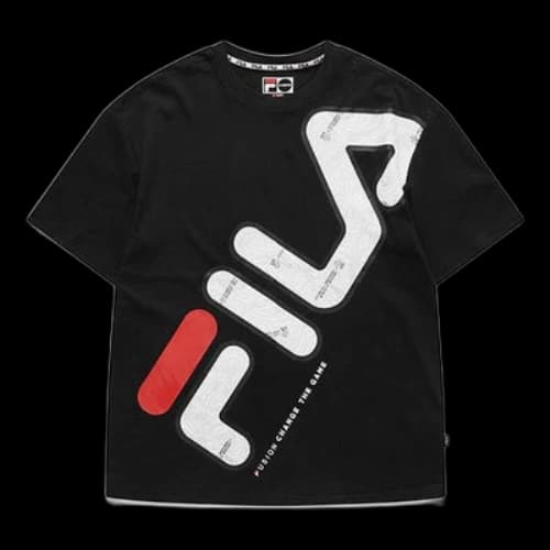 Fila Casual Sports Short Sleeve Round Neck Unisex Black