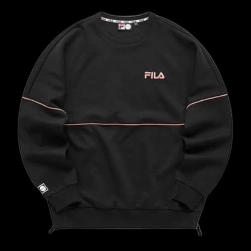 Fila Loose Round Neck Pullover Long Sleeves Unisex Black