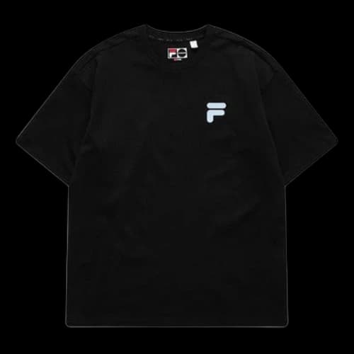 Fila FUSION Casual Sports Round Neck Short Sleeve Couple Style Black