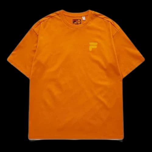 Fila FUSION Casual Sports Round Neck Short Sleeve Couple Style Orange