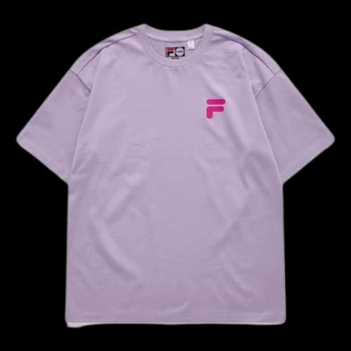 Fila FUSION Casual Sports Round Neck Short Sleeve Couple Style Purple