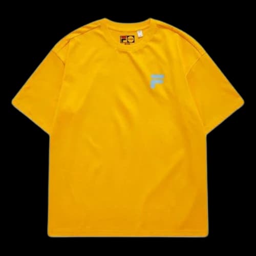 FILA FUSION Casual Sports Round Neck Short Sleeve Couple Style Yellow