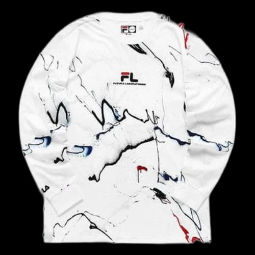 FILA FUSION x FUTURA Crossover Splash Ink Full Print Loose Long Sleeves Couple Style White