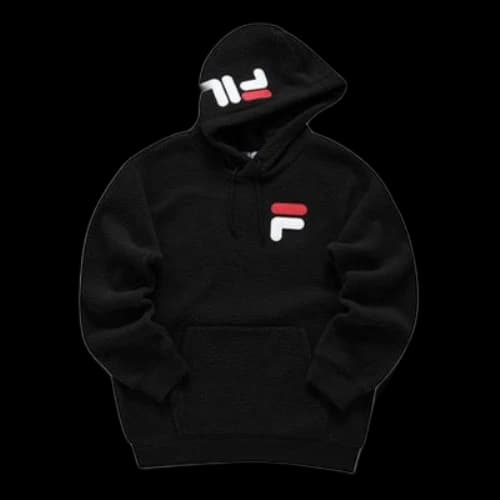 FILA FUSION Logo Hoodie 'Black White'