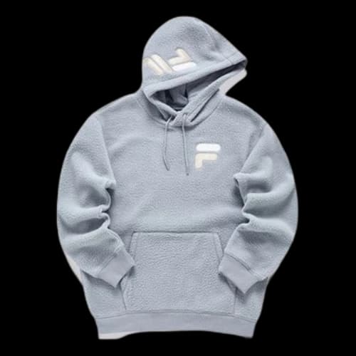 FILA FUSION Logo Printed Fleece Hoodie 'Grey White'