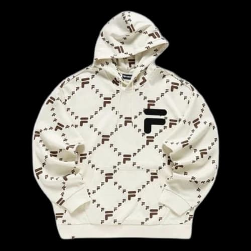 FILA FUSION x Bean Loge Embroidery Hoodie 'White Black'