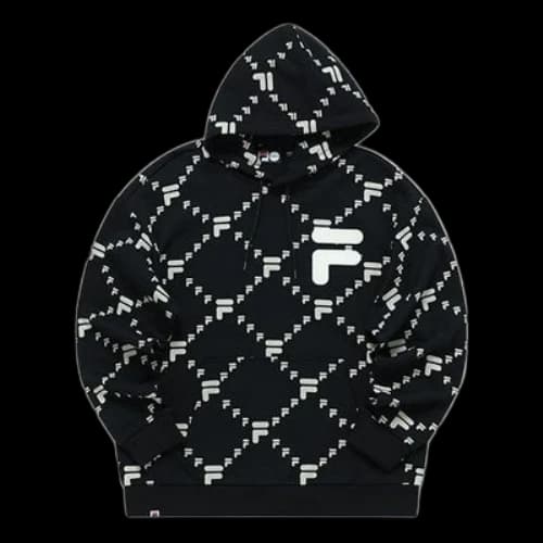 FILA FUSION Logo Out of Box Hoodie 'Black White'