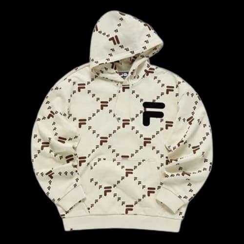 FILA FUSION Logo Out of Box Hoodie 'White Black'