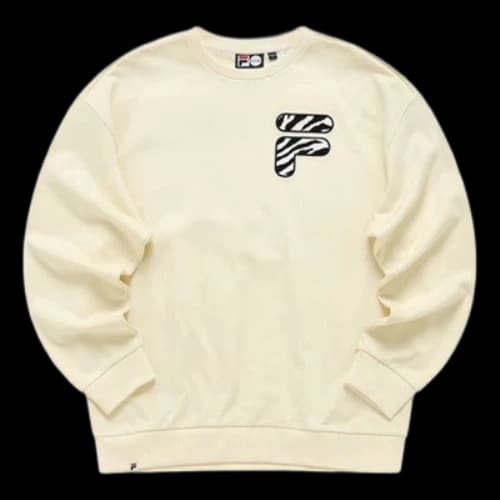 FILA FUSION Logo Printed Sweater 'Beige Black'