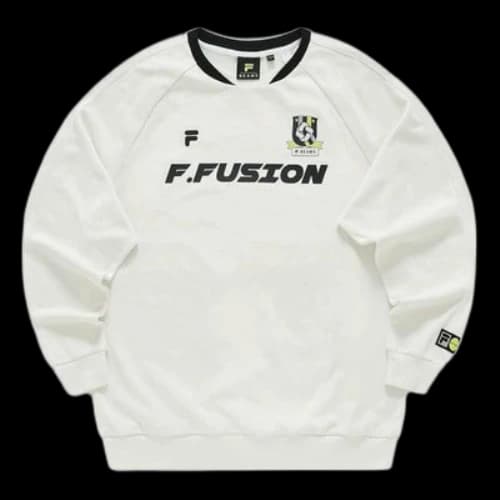 FILA FUSION x BEAMS Letter Printed Sweater 'White Black'