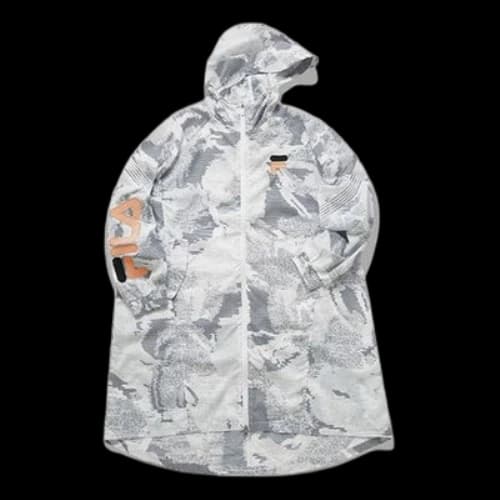 FILA FUSION Loose mid-length hooded Woven Jacket White (Women's)