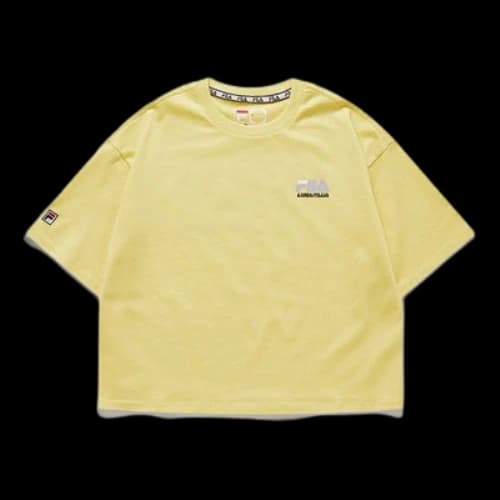 Fila Alphabet Printing Minimalistic Short Sleeve Yellow (Women's)