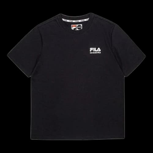 FILA FUSION Alphabet Printing Short Sleeve Black (Women's)