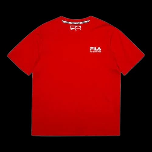 FILA FUSION Alphabet Printing Short Sleeve Red (Women's)