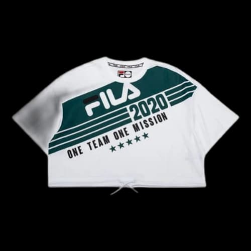 FILA FUSION Loose Dropped Shoulder Sleeves Short Sleeve White