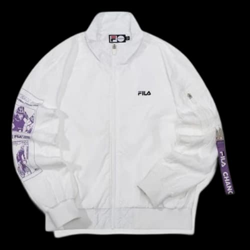 FILA FUSION Logo Pattern Printing Woven Jacket White (Women's)