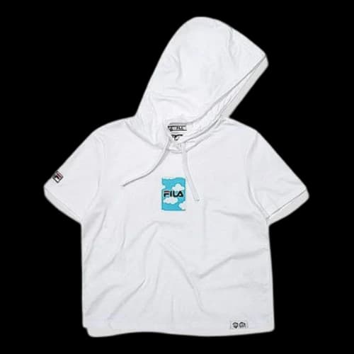 FILA FUSION Printing hooded Short Sleeve White (Women's)